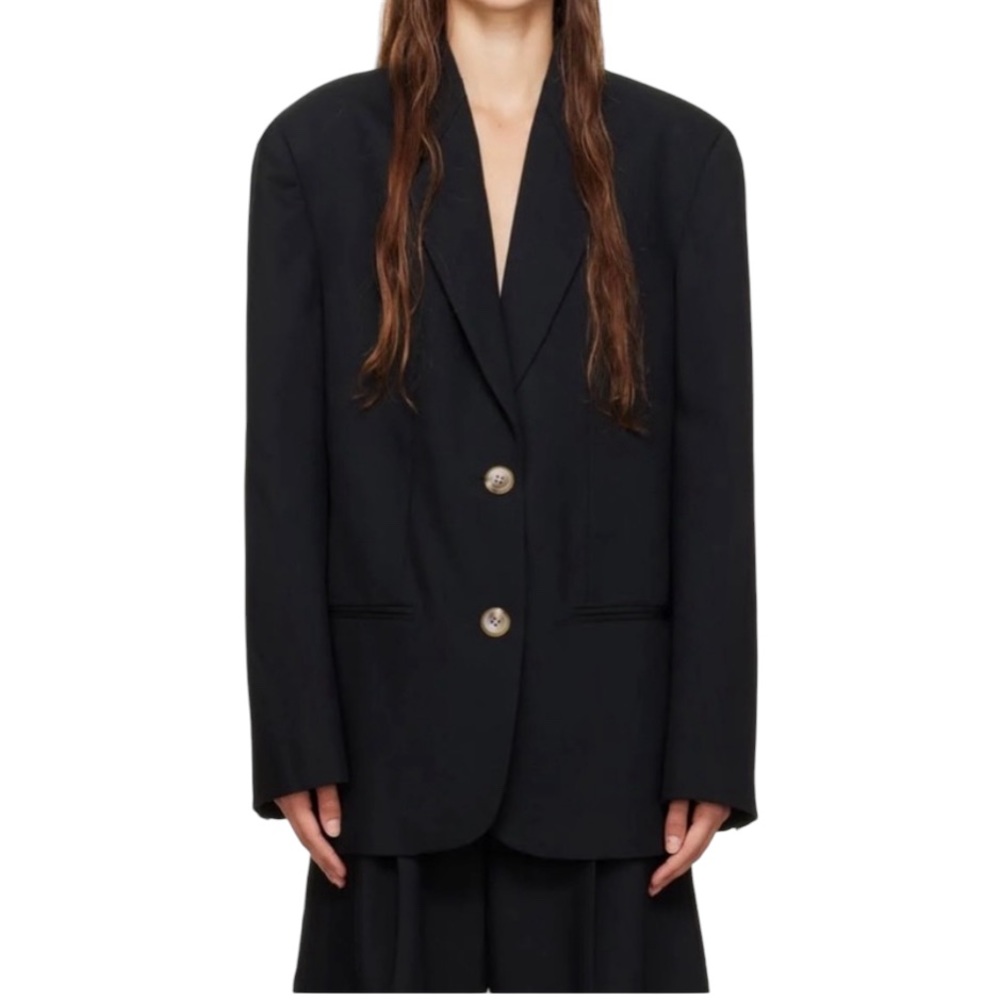 By Malene Birger Rosettan Black Wool Blazer Oversized US 6 S NWT